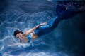 Хвіст русалки синього кольору "Люкс" з лускою